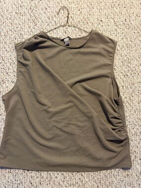 H&M Olive Green Sleeveless Wrap-Front Tank